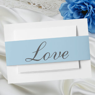 Liebe Minimalistisch Blue Elegante Sommerhochzeit Einladungsbanderole