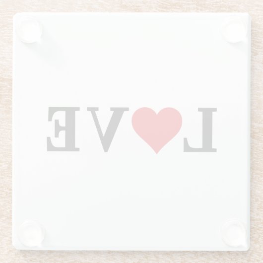 LIEBE Minimalistisch Elegant Glasuntersetzer (Rückseite)