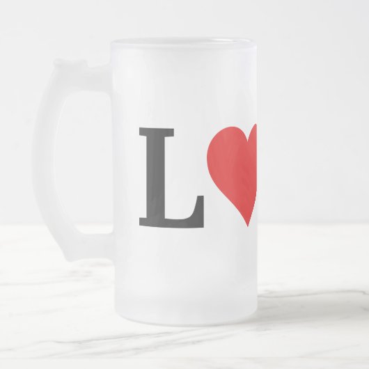 LIEBE Minimalistisch Elegant Mattglas Bierglas (Links)