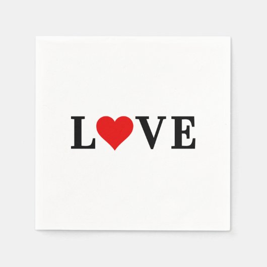 LIEBE Minimalistisch Elegant Serviette (Vorderseite)