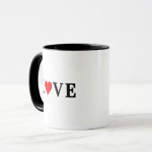 LIEBE Minimalistisch Elegant Tasse (Vorderseite Links)