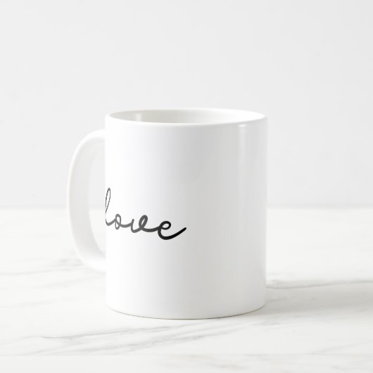 Liebe minimalistische Tasse (Vorderseite Links)