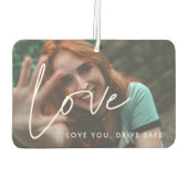 Liebe Minimalistische Typografie-Paar Foto Autolufterfrischer (Rückseite)