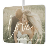 Liebe Minimalistische Typografie-Paar Foto Autolufterfrischer (Links)