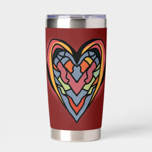Liebe Minimalistische Zuneigung   gebrochen Thermobecher