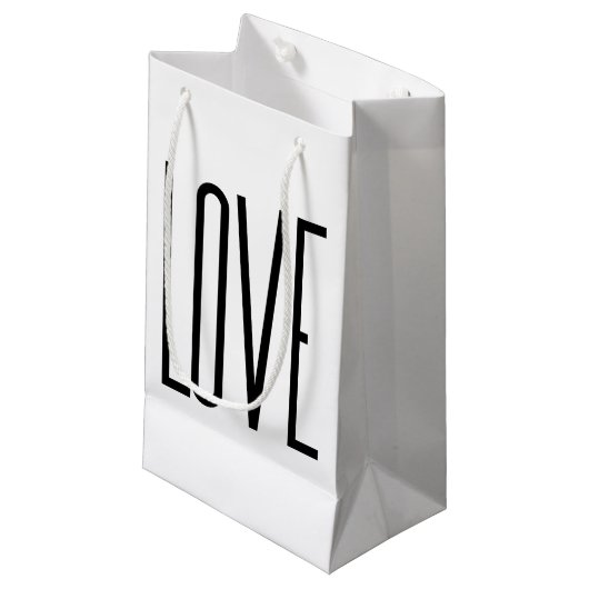 Liebe - Minimalistischer Entwurf Kleine Geschenktüte (Vorderseite Schrägansicht)