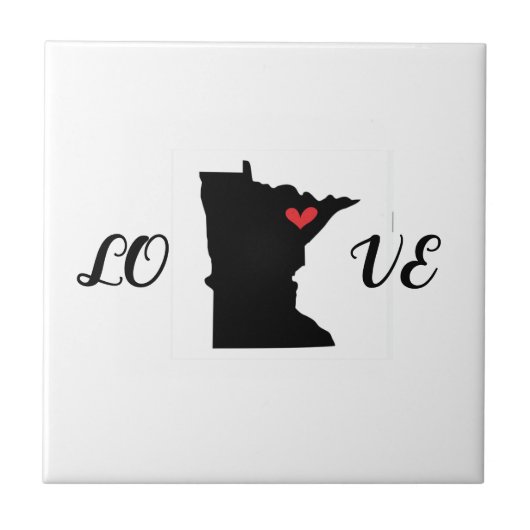 Liebe Minnesota Keramik Tile Untersetzer (Vorderseite)