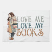 Liebe mir Liebe meine Bücher Rucksack Geschirrtuch (Horizontal)