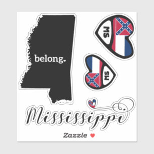 Liebe Mississippi, 3 Designs, Aufkleber Die