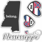 Liebe Mississippi, 3 Designs, Aufkleber Die (Vorderseite)