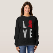 Liebe Mississippi Karte Amerikanische Unabhängigke Sweatshirt (Vorne ganz)