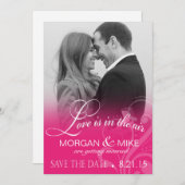 Liebe Mist Foto Save the Date | fuschia (Vorne/Hinten)