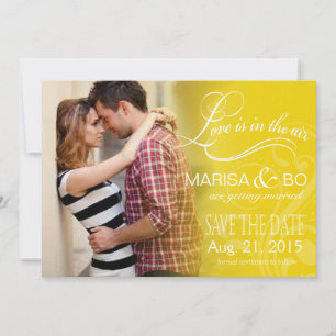 Liebe Mist Foto Save the Date gelb
