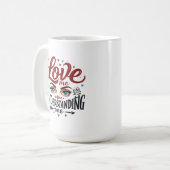 Liebe mit ausdrucksstarken Augen Kaffeetasse (Vorderseite Links)