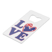 LIEBE mit Australien-Herz Geldbeutel Flaschenöffner (Vorderseite Schrägansicht)