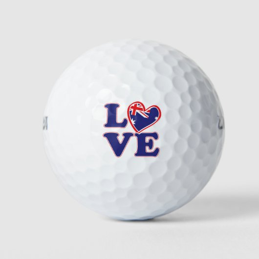 LIEBE mit Australien-Herz Golfball (Vorderseite)
