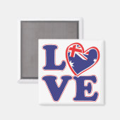 LIEBE mit Australien-Herz Magnet (Vorderseite/Rückseite)