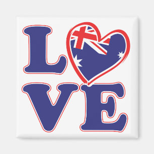 LIEBE mit Australien-Herz Magnet