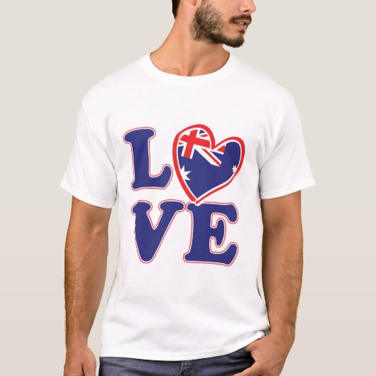 LIEBE mit Australien-Herz T-Shirt (Vorderseite)