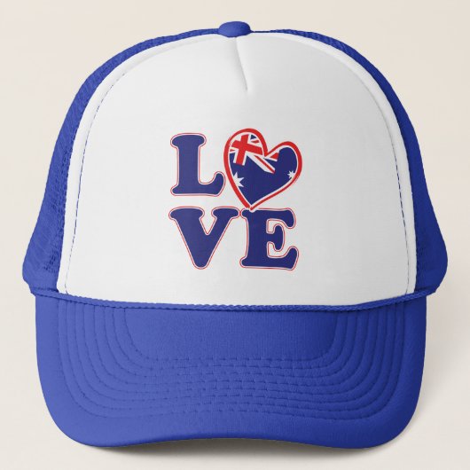 LIEBE mit Australien-Herz Truckerkappe (Vorderseite)