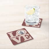 LIEBE mit benutzerdefinierten FOTO-Untersetzer Rechteckiger Pappuntersetzer (Vor Ort)