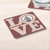 LIEBE mit benutzerdefinierten FOTO-Untersetzer Rechteckiger Pappuntersetzer (angewinkelt)