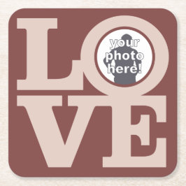 LIEBE mit benutzerdefinierten FOTO-Untersetzer Rechteckiger Pappuntersetzer