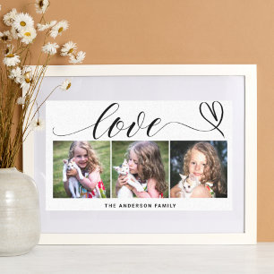 Liebe mit benutzerdefinierten Schwarz-Herz-Skript- Leinwanddruck