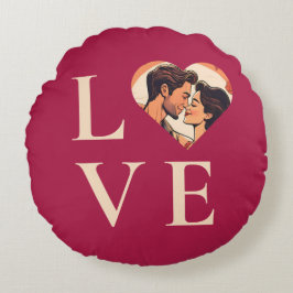 Liebe mit Bild Rundes Kissen