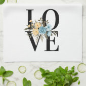 Liebe mit Blume Geschirrtuch (Gefaltet)