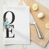 Liebe mit Blume Geschirrtuch (Viertel Falte)