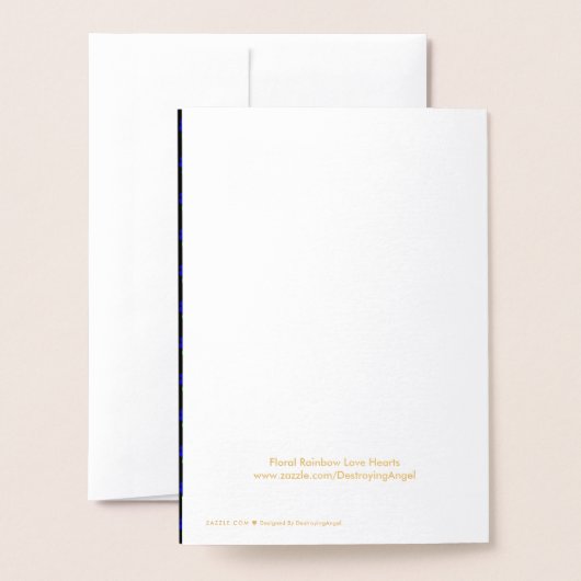 Liebe mit Blumenbogen Folienkarte (Rückseite mit Umschlag)