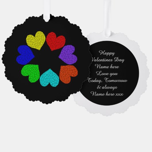 Liebe mit Blumenbogen Ornament Karte (Vorderseite/Rückseite)