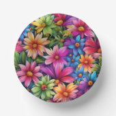 Liebe mit Blumenmuster - Papierplatte Pappteller (Vorderseite)