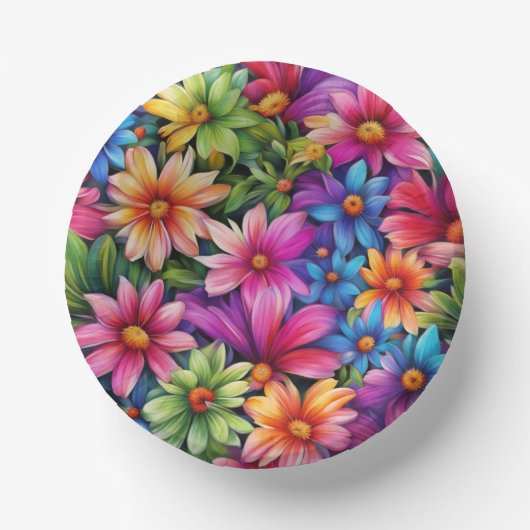 Liebe mit Blumenmuster - Papierplatte Pappteller (Vorderseite)