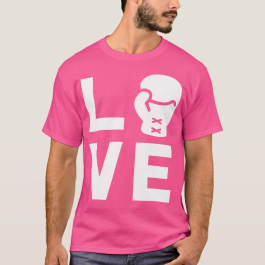 Liebe mit Boxhandschuh Cool Boxer T Shirt Geschenk (Vorderseite)