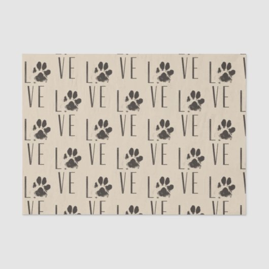 Liebe mit braunem Grunge Pet PW Druckmuster Seidenpapier (Vorderseite)