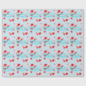 Liebe mit Cartoon Geschenkpapier (Flach)