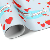 Liebe mit Cartoon Geschenkpapier (Rolleneckpunkt)