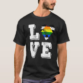 Liebe mit dem Alien-Pride-Flag geradeaus Flag T-Shirt (Vorderseite)