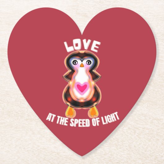 Liebe mit der Geschwindigkeit des Licht-Pinguin-Ge Untersetzer (Vorderseite)