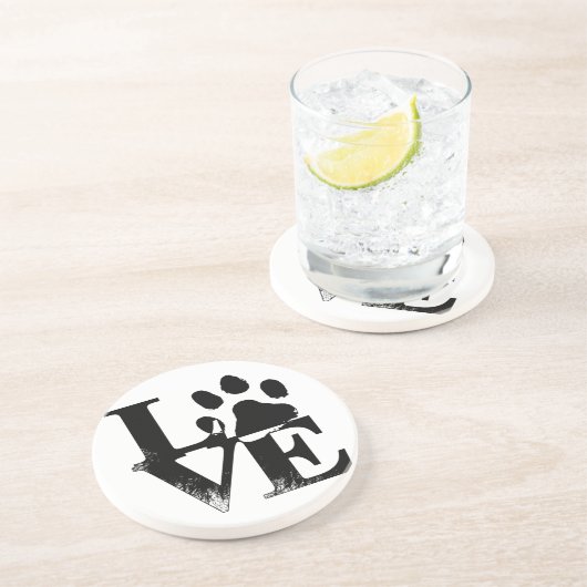 LIEBE mit der Tatze Untersetzer (Seite)