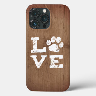 LIEBE mit Dog Paw Print Case-Mate iPhone Hülle