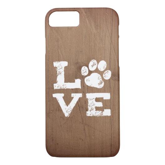 Liebe mit Dog Paw Print Case-Mate iPhone Hülle (Rückseite)