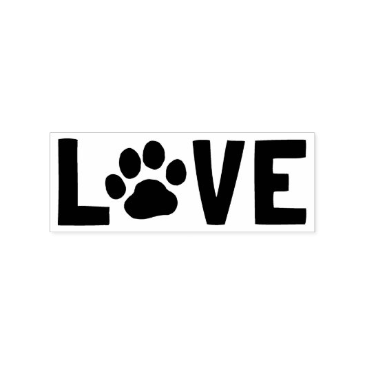 LIEBE mit Dog Paw Print Gummistempel (Stempel)