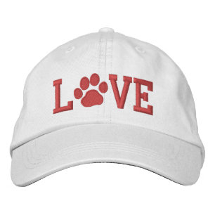 LIEBE mit Dog Paw Print Niedliche Canine Lover Bestickte Kappe