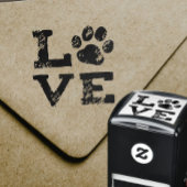 LIEBE mit Dog Paw Print Permastempel