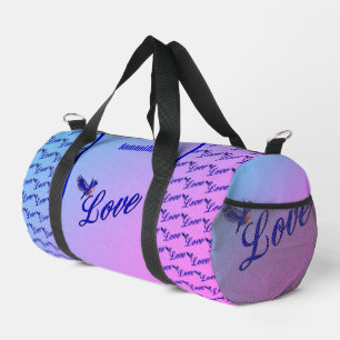 Liebe mit einem Blauhäher Personalized Duffle Bag