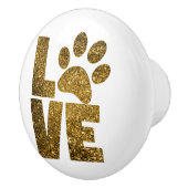 Liebe mit einer Dog Paw Keramikknauf (Rechts)