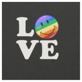 Liebe mit einer glücklichen Regenbogen-Flagge Stoff (Nahaufnahme)
